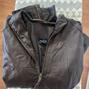 Burk’s bay leather bomber jacket, size small for sale